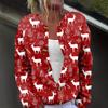 Women's Fashion Christmas Printed Long Sleeve Knitted Cardigan Button Down Jacket