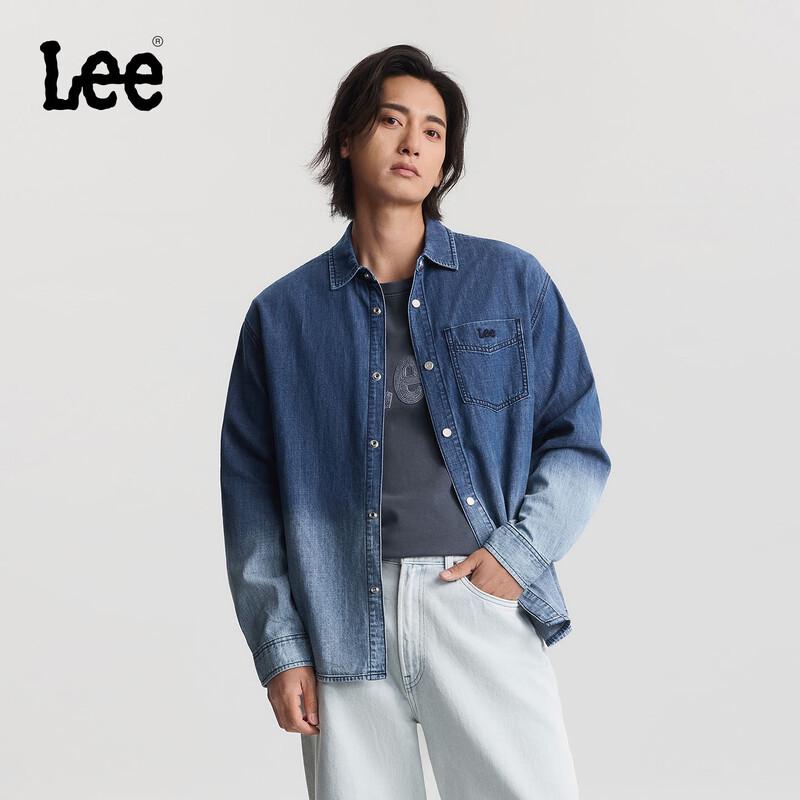 Lee Men s Gradient Denim Long Sleeve Shirt L