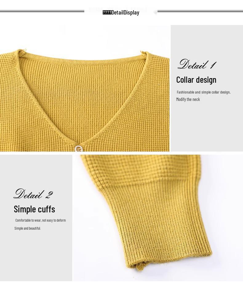 Women's V-Neck Knitted Bottoming Sweater - Stylish Inner Top for Spring, Autumn, and Winter 2024