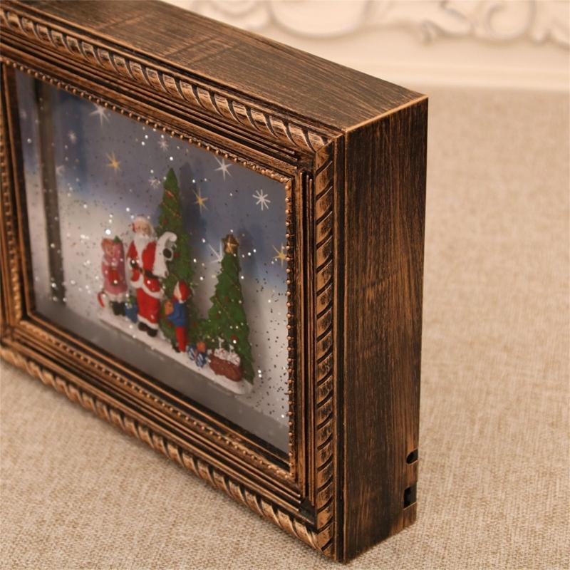 Festival Memory Showcases Combining Rotating Snow Effect Battery Power Melodies Player And Shatterproof Frame Structure