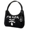 Prada Re-Edition Logo Zip Closure Terry Fabric Underarm Mini Tote Bag Women bags Black 1NE515_2DXO_F0967
