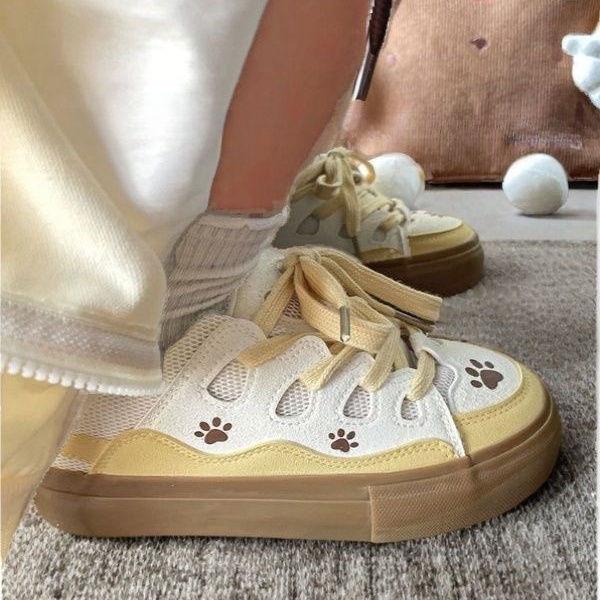 Thick sole tongue niche design high value student cotton versatile board cute pudding dog shoes board shoes cotton