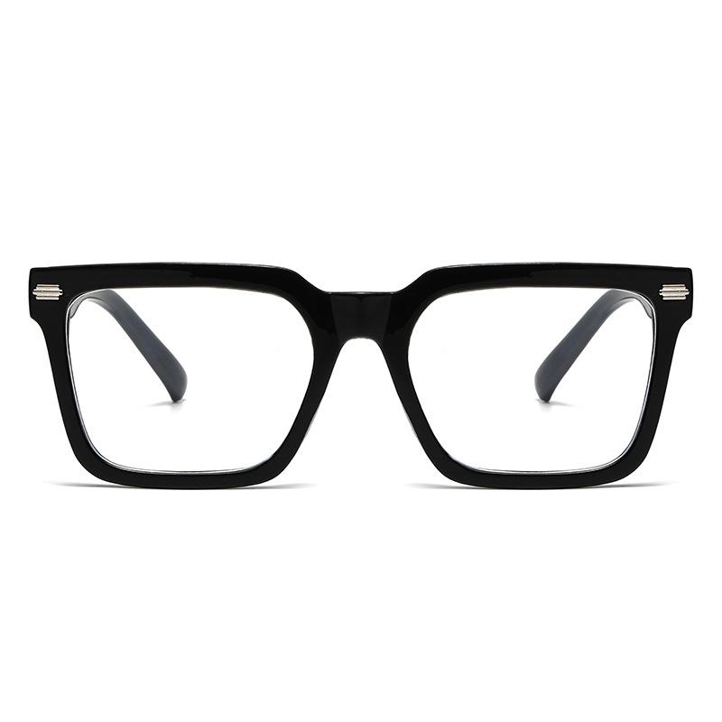 L09 Square Rice Nail Fashion Frame, Trendy Fashion Anti-Blue Glasses, Thin Plain Flat Mirror Frame