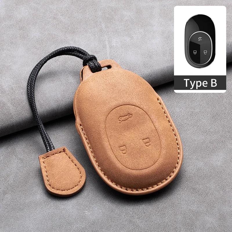 

For Nio Et7 Et5 For Weilai Nio Ec6 Et7 Es6 Es8 Leather Car Remote Key Case Cover Protector Keychain