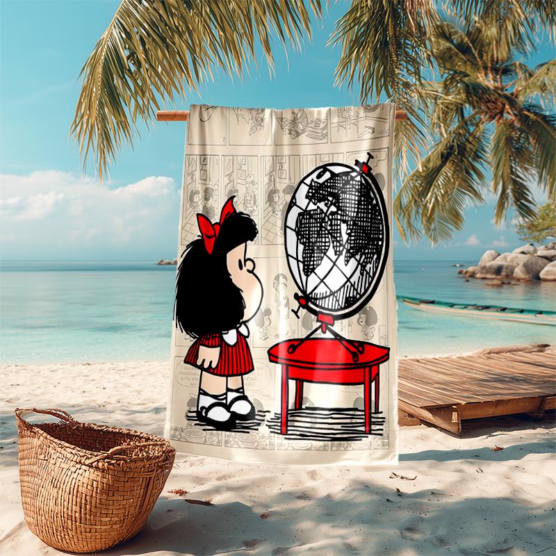 Mafalda Beach Towel Outdoor Camping Beach Towel for Vacation Swim Outdoor Pool Absorbent Bath Towel