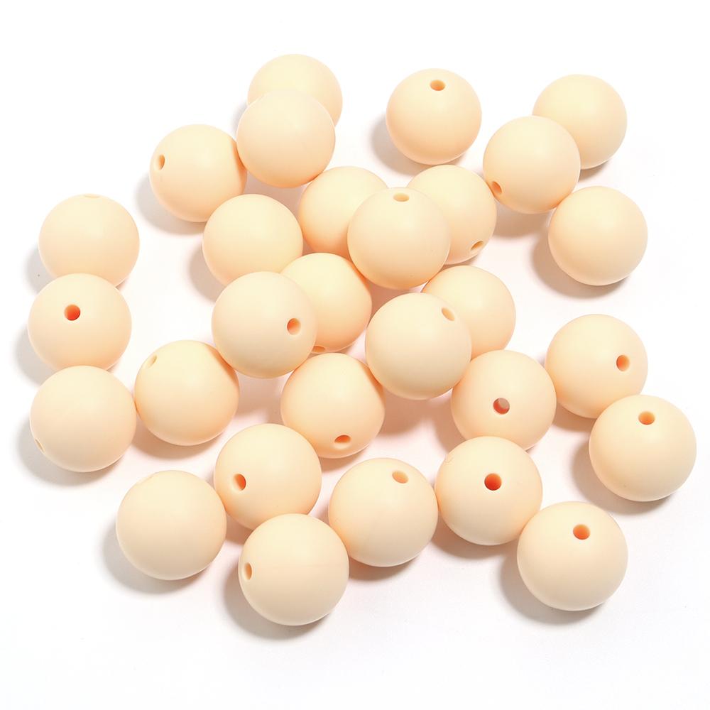 20pcs/Lot 12 15mm Candy Color Round Acrylic Imitation Silicone Beads Round Spacer Loose Bead for DIY Jewelry Making Accessories