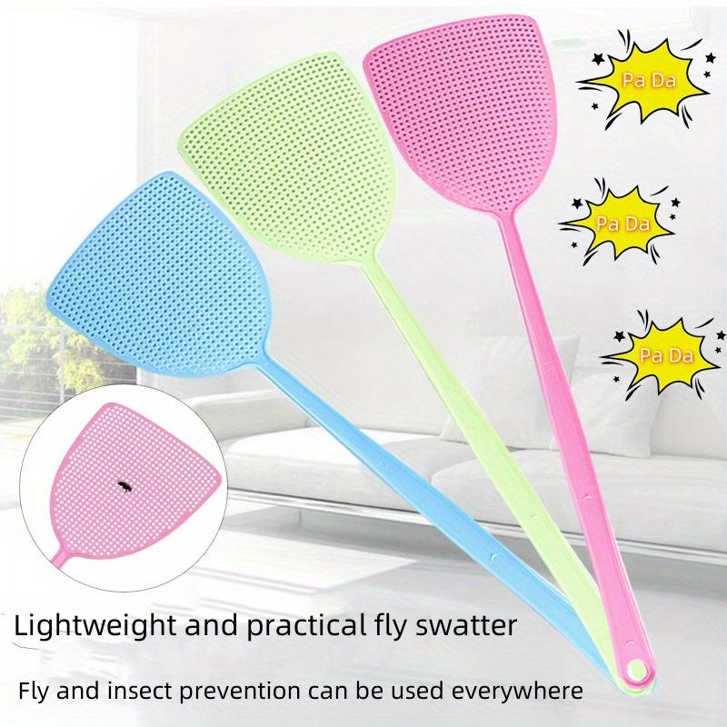Heavy-Duty Plastic Fly Swatter with Long Handle - Durable Manual Insect Killer, Lightweight & Practical for Home, Apartment, Dorm