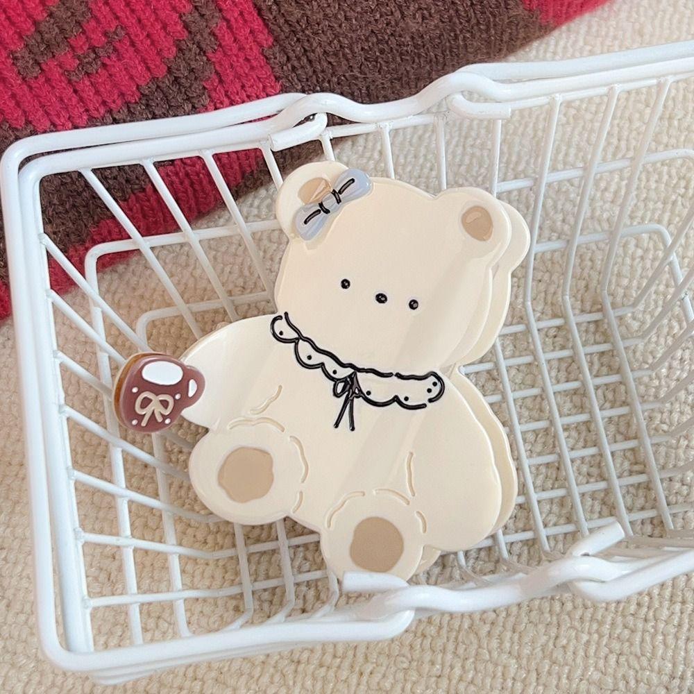 Kawaii Acetic Acid Hair Claw Sweet Hair Clip Trendy Cartoon Bear Shark Clip Daily