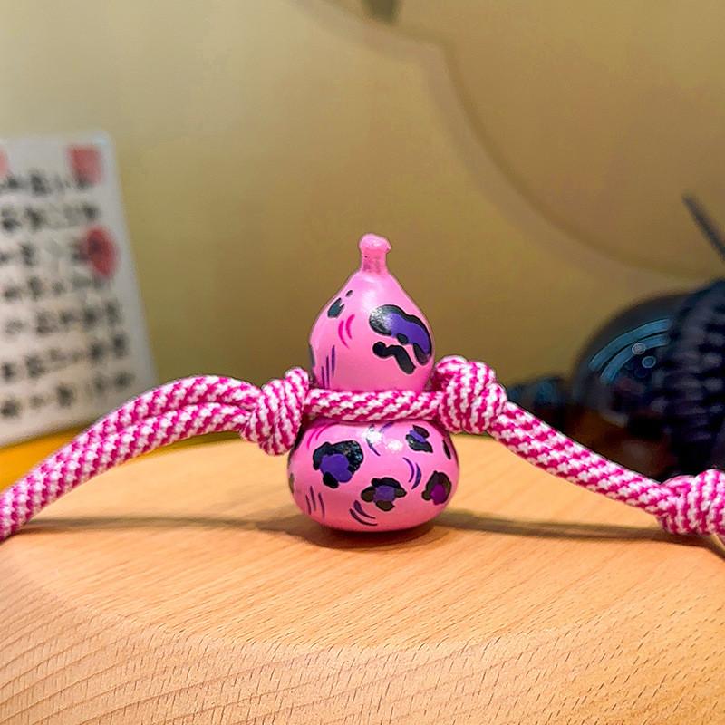 Keyring Gourd Wooden Mobile Pendant With Handdrawn Art For Key And Collection