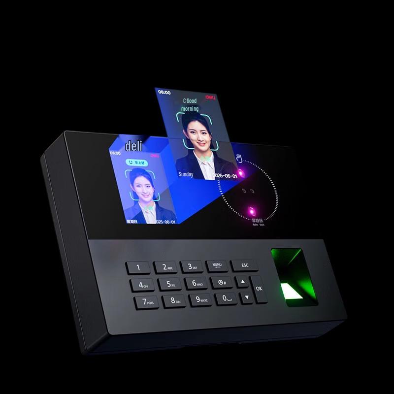 Deli AH23 Multi-Biometric Time Attendance Machine CN plug (adapter included)
