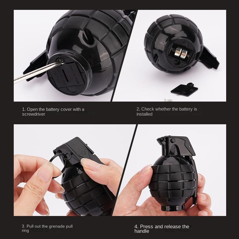1Pc Grenade Model Decoration Battle Game Toys Sound and Light Grenade Simulation Prank Toys Game Military Model Ornaments