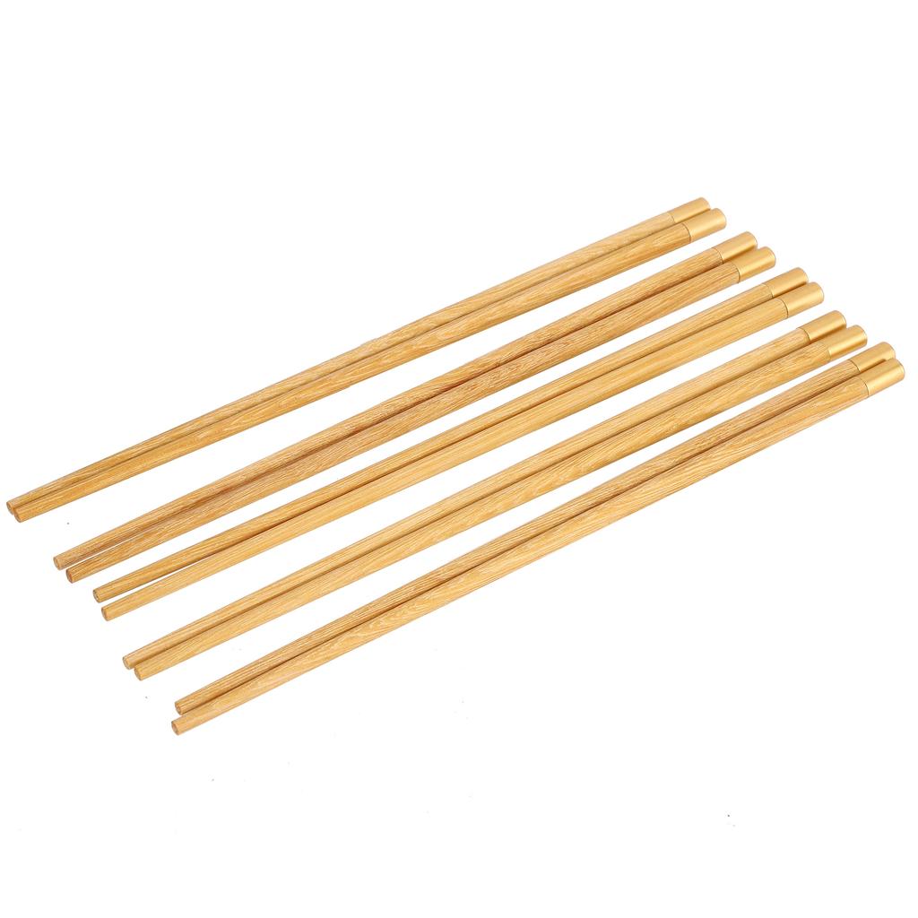 5 Pairs Chinese Style Wooden Chopsticks Set Safe Handcrafted Tableware Gift for Family FriendsYellow Sandal