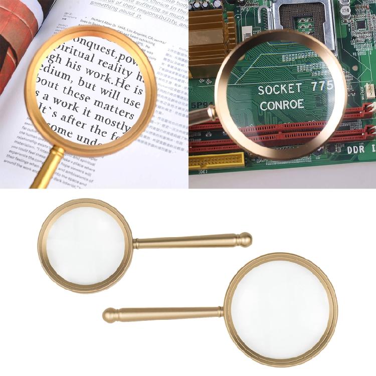 10X Reading Magnifier with Metal Handle Glass Lens for Seniors & Kids Book Gift