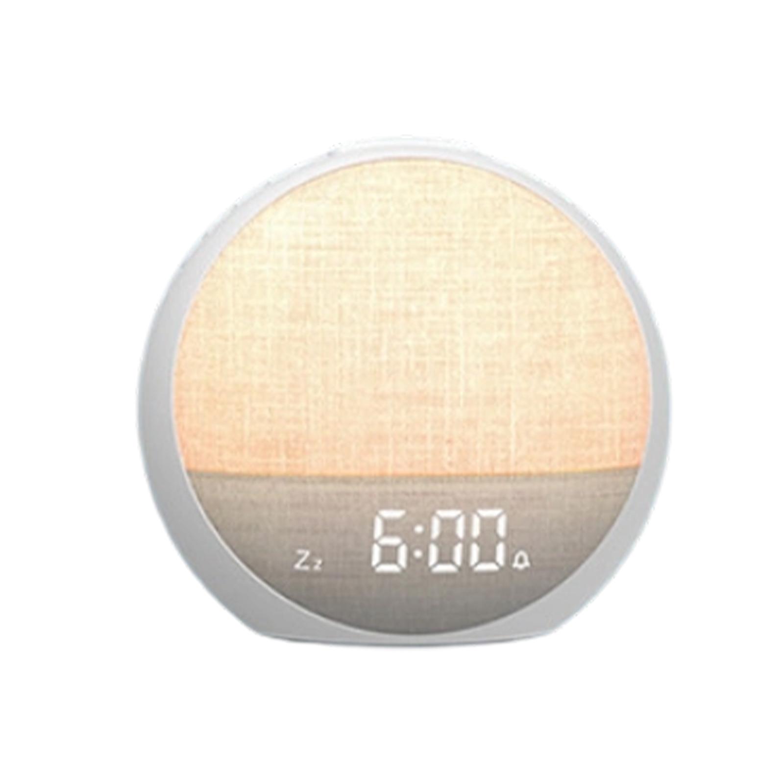 Digital Sunrise Simulation Alarm Clock with LED Display and Adjustable Brightness for Bedroom Home Office Use One Size белый