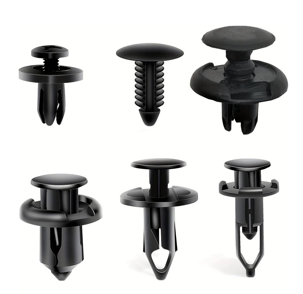200 Stück Auto-Befestigungsclips 6 mm, 7 mm, 8 mm, 9 mm, 10 mm, universell, sechs verschiedene Arten, für TOYOTA, Ford, General Motors, HONDA, Stoßstangen-Drucknieten, Autoteile