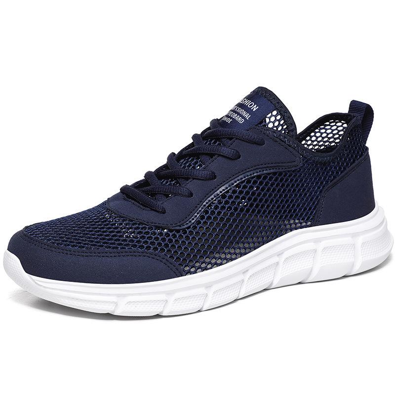 Mesh shoes breathable hollow mesh sneakers men's large size lightweight mesh casual running shoes
