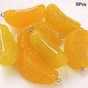 5PCS 3D Lifelike Fruit Miniature Resin Beads Fadeless Color for DIY Bracelet Necklace Jewelry Making Family Craft Activities
