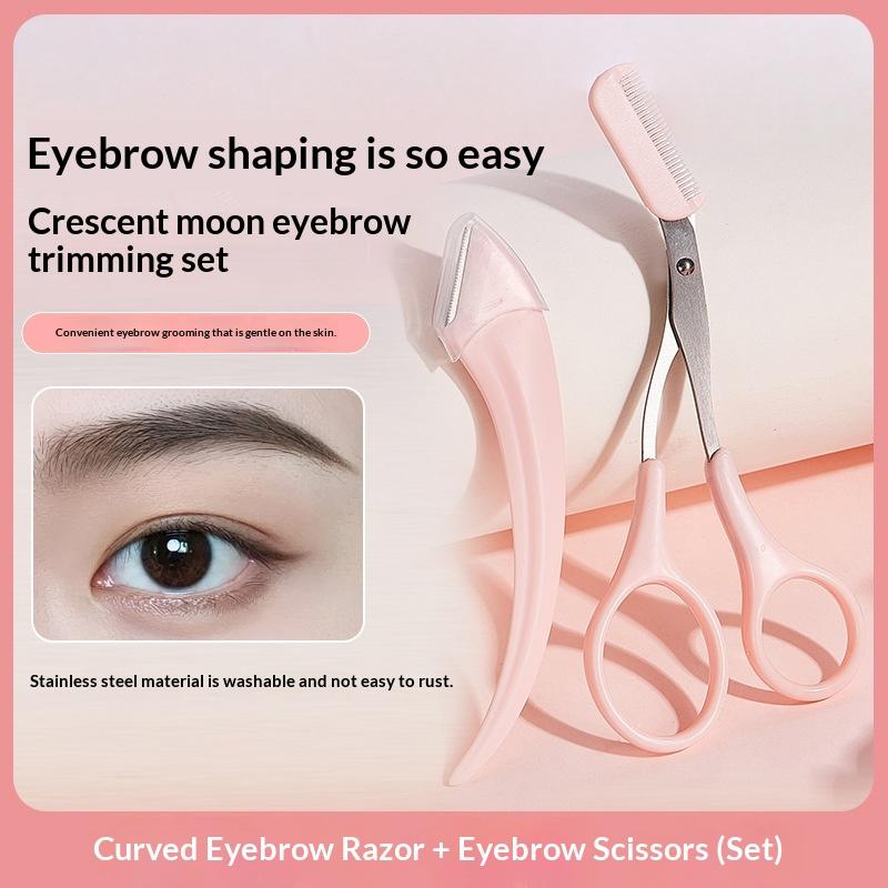 Ultimate Eyebrow Trimmer Kit with Curved Knife Scissors and Clip for Precision Styling