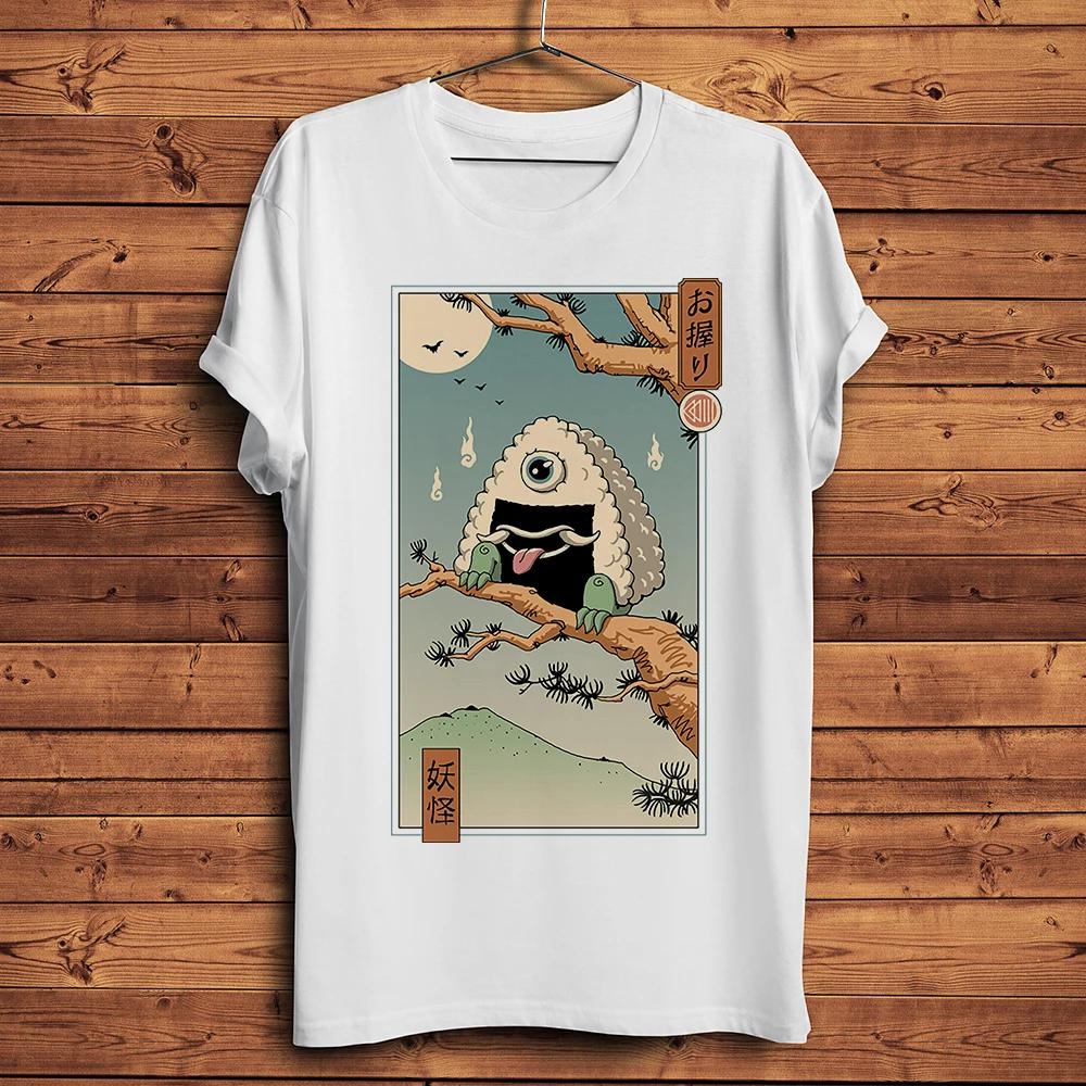 Vintage Yokai Onigiri Takoyaki in Edo Funny Ukiyo TshirtUnisex White Casual Short Sleeve TShirt HommeUnisex Tee Streetwear S