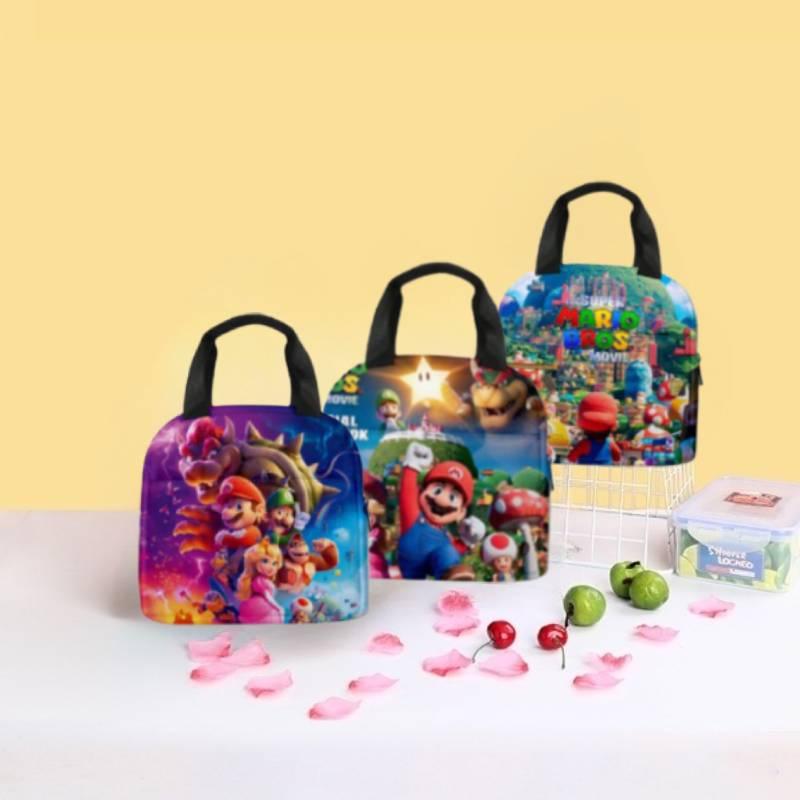 3d New Super Mario Lunch Bag For Kids, Portable And Stylish, Purple/blue/green Colors