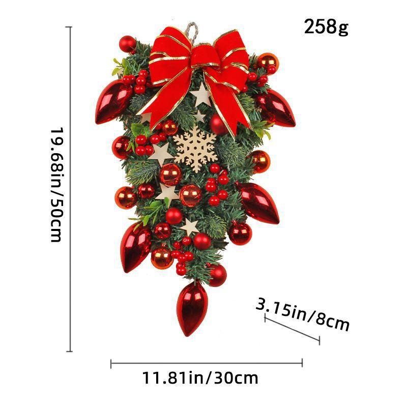 Weihnachtskranz Rattan Türvorhang Anhänger Zuhause LED Leuchtend Treppe Über Kopf Dekorativ Türhänger Weihnachtsdekorationen