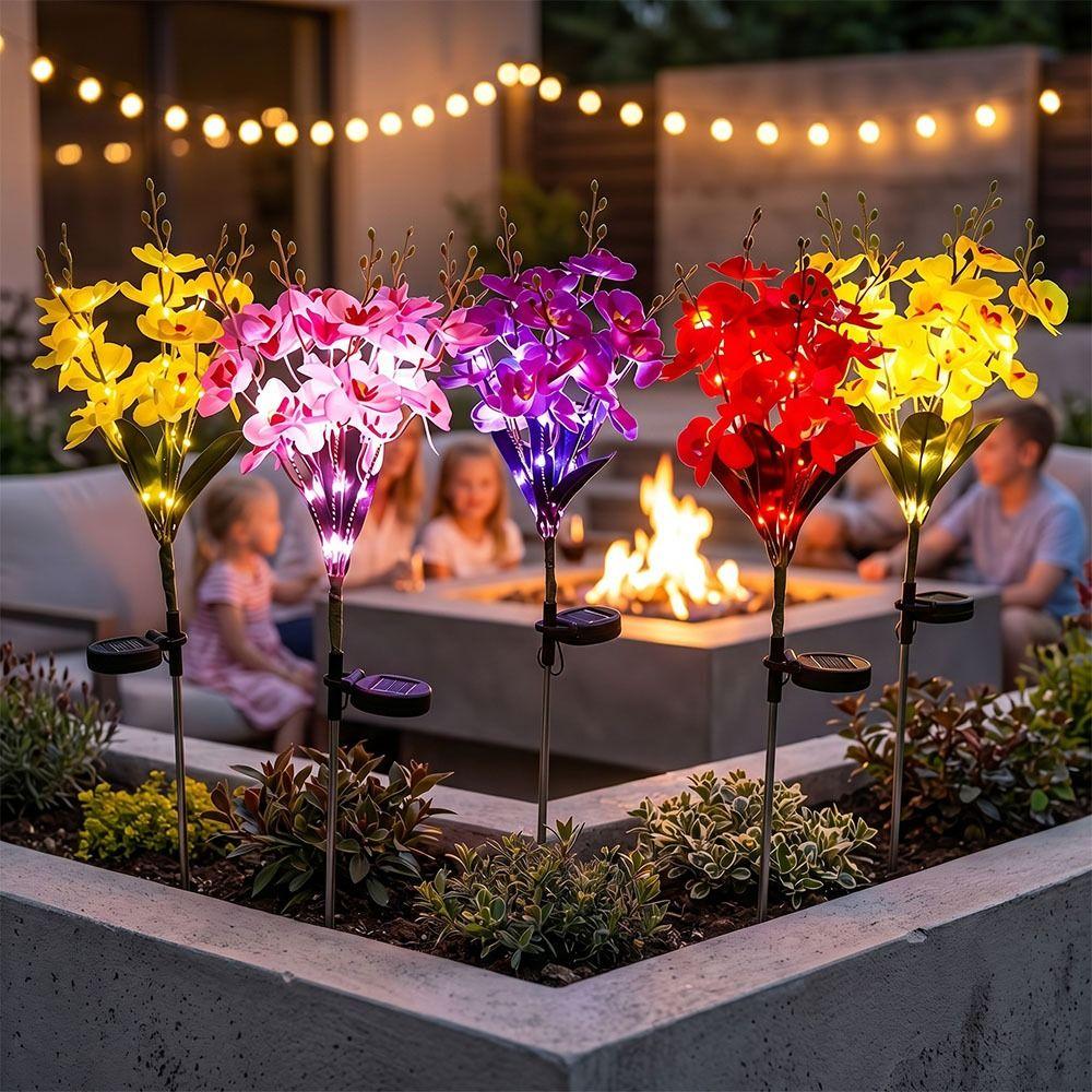Waterproof Solar Butterfly Flower Lamp Stake Light Simulation Plant Light Patio Yard