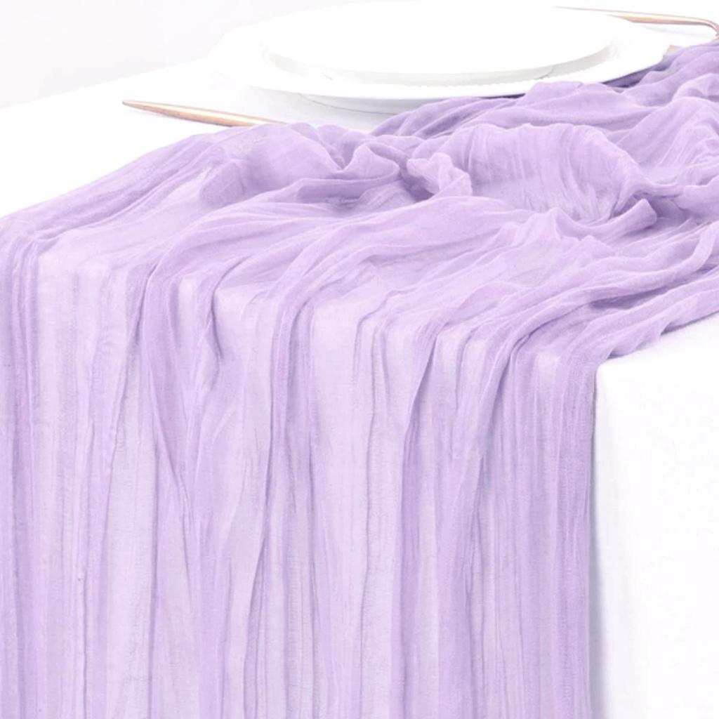 Chemin de table Bali Crinkle Gaze - Décoration Bohème Mariage & Fête