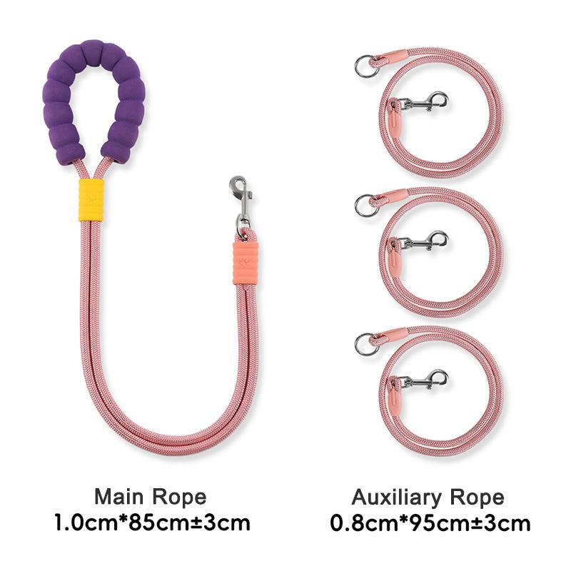Hands Free Double Dog Leash with Soft Padded Handle Wear-resistant Adjustable No Tangle Dog Walking Rope Pet Outdoor Supplies