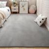 Solid Color Coral Fleece Non-Slip Rug - Short Pile Plush Carpet for Bedroom and Living Room