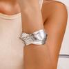 Modern Punk Bracelet Metal Bangles Geometric Arm Bracelet Wide Wrist Jewelry Metal Texture Present for Women and Girls