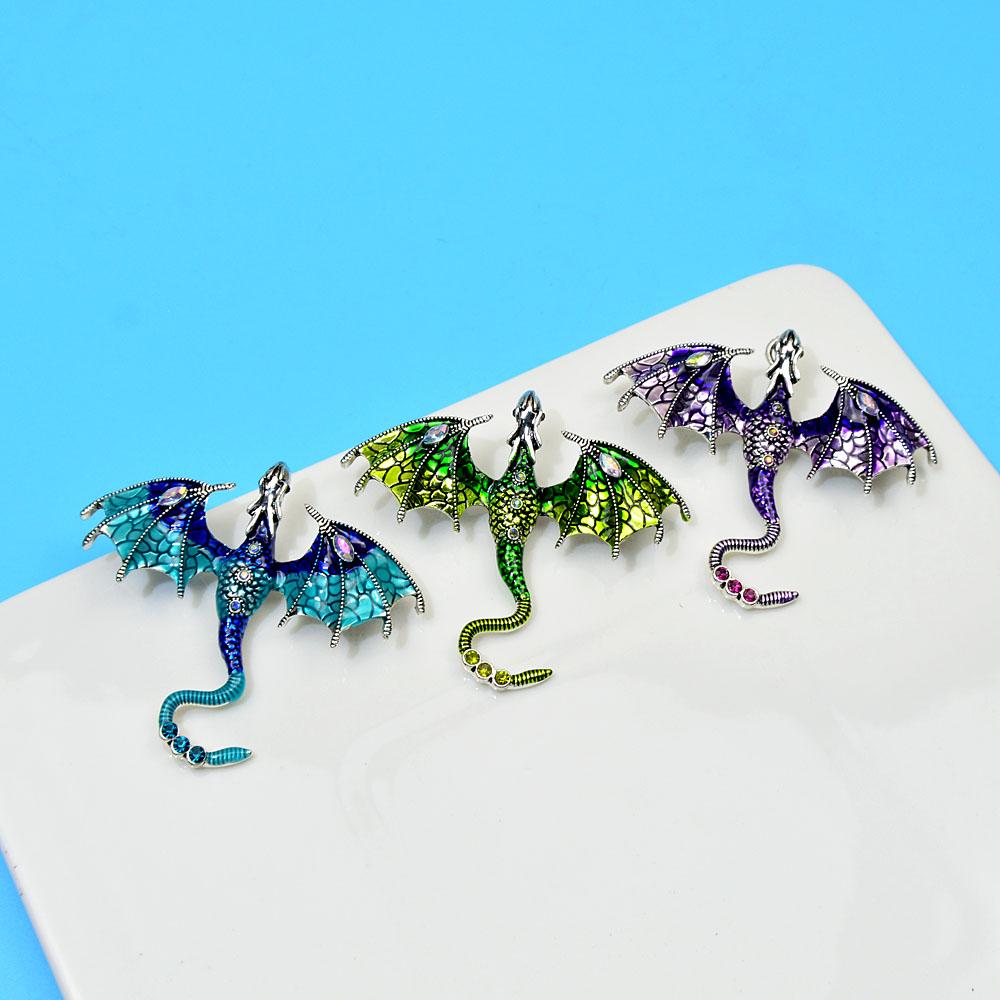 Enamel  Dragon Brooch Beautiful Legand Animal Pin  Colors Available Winter Jewelry High Quality New