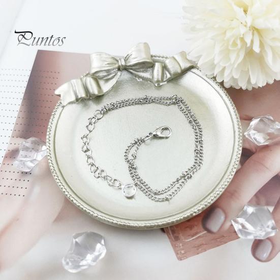 Brățară cu lanț de mărgele cu strat dublu elegant, cu incrustație de strasuri, lanț de extensie reglabil, brățară metalică pentru femei