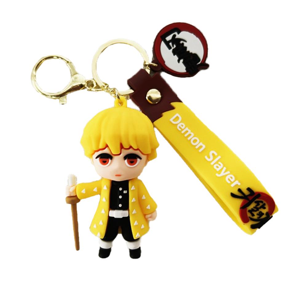 Anime Demon Slayer Kimetsu No Yaiba Doll Blade of Ghost Keychain Cute Characters Bag Pendant Car Key Chain Ring Fans Toy Gift