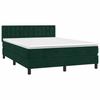 Boxspringbett mit Matratze Dunkelgrün 140 x 190 cm Samt