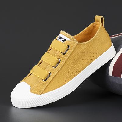 New Spring Men's Shoes Flat Sole Versatile Breathable Board Shoes Korean Style Trendy Strap Canvas Shoes Round Toe Casual Shoes