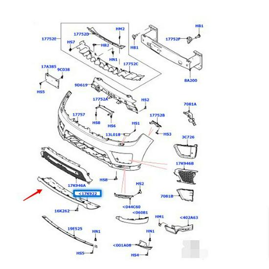 Abschlepphakenabdeckung für den vorderen Stoßfänger für Land Rover Range Rover Sport 2014 (Modell LR109870)