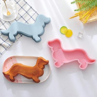 Cute Dachshund Shaped Silicone Cake Mold Large Size Dessert Bread Baking Pan Kitchen Accessories Cake Baking Tools DIY Supplies