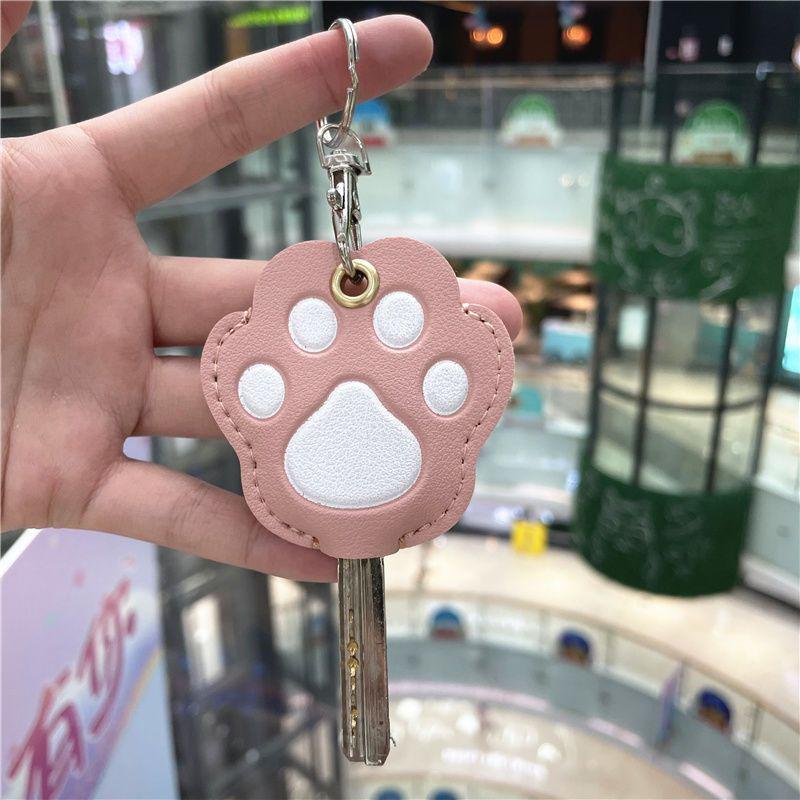 Personalized Cat Paw Keychain: Cute Women's Access Card Holder & Key Cover for Home and Vehicle