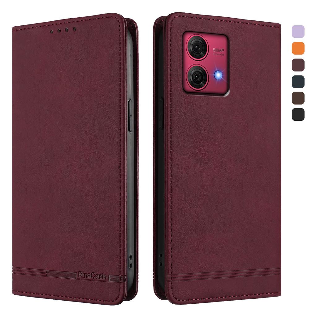 Magnetische Leder-Klapphülle für Motorola Moto G84 G64 G54 G24 Power G34 G14 G04 G04S G73 G53 G23 G13 Brieftasche Kartenfach Handyhülle