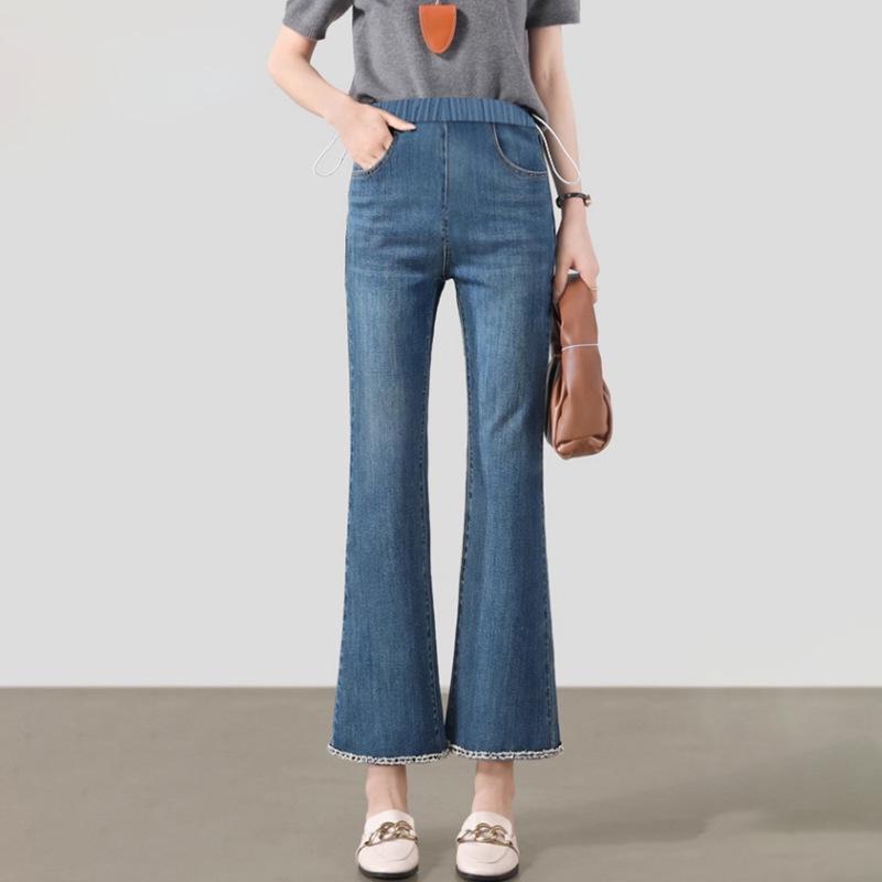 Maternity Elastic Drawstring Flare Pants - Casual Spring/Autumn Wear M