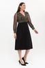 Women's Big Size Dress Medium Size Double Breasted Collar Sleeves Tulle Dress
