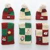 Kids' Winter Hat and Scarf Set: Christmas-Themed Warm Knit with Cartoon Design