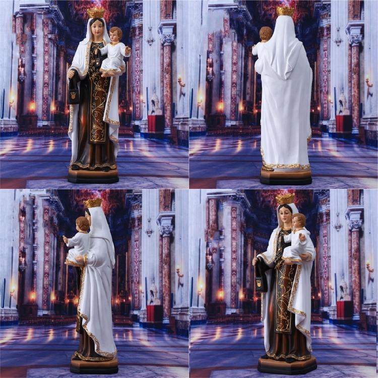 Sacred Virgin Marys Figurine With Infant Resin Virgin Marys Statue Holiday Decors For Home Mantels Desktop Centerpieces