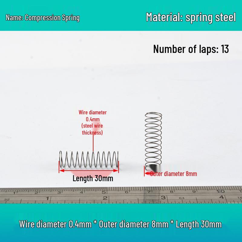 Small Mechanical Compression Spring: 0.4mm Wire, 2-8mm Outer Diameter
