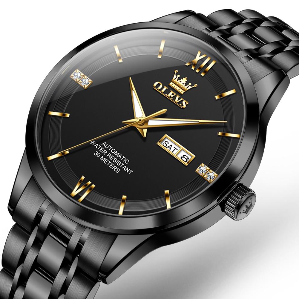 OLEVS Luxury Blue Fully Automatic Men's Watch Original Waterproof Date Stainless Steel Mechanical Watch Men's