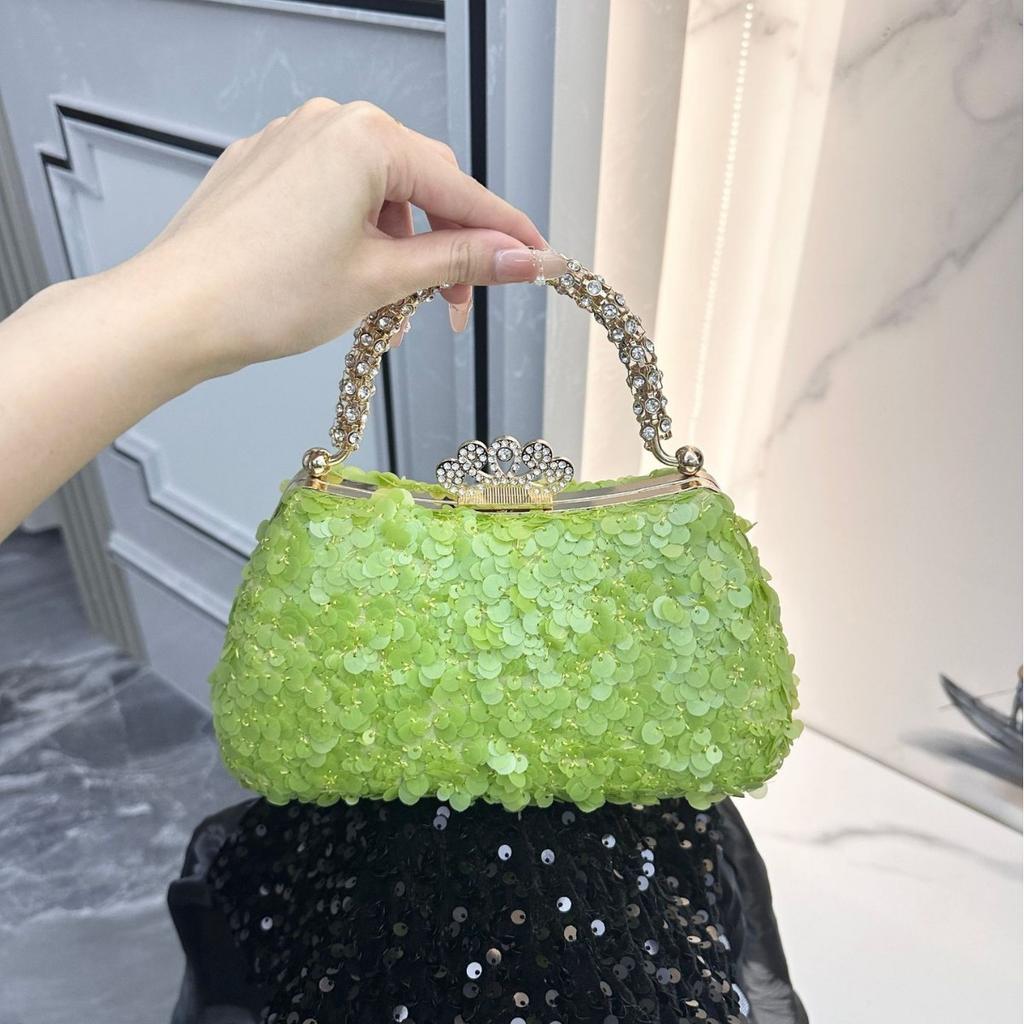 Wedding premium light luxury sequined bead handbag foreign trade dress party handmade dinner bag