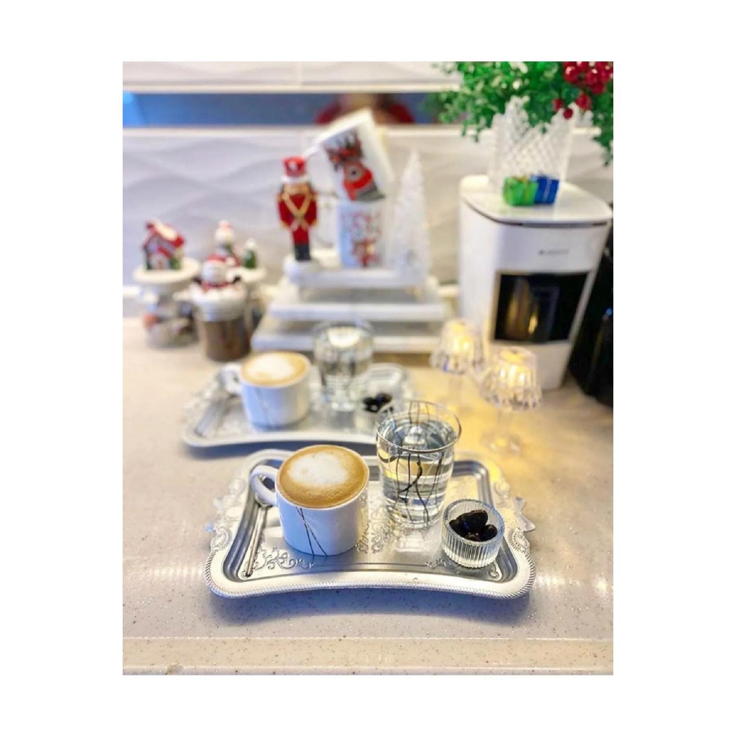 

Сервировочный поднос для кофе, 6 предметов, серебро (пластик)Келебекакжоме