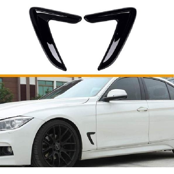 For BMW 3 Series F30 Gloss Black Fender Side Air Vent Trim Cover 2013-2018 2pcs