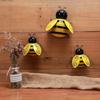 4 Stück 3D Schmiedeeisen Biene Wandbehang - Metall Outdoor Garten Terrasse Dekor, Innenraum Familie Rasen Hängender Anhänger Schmuck