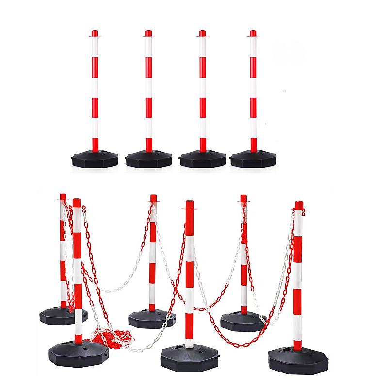 Plastic Warning Post Chain for Construction Site Fence with Isolation Barrier and Caution Tape